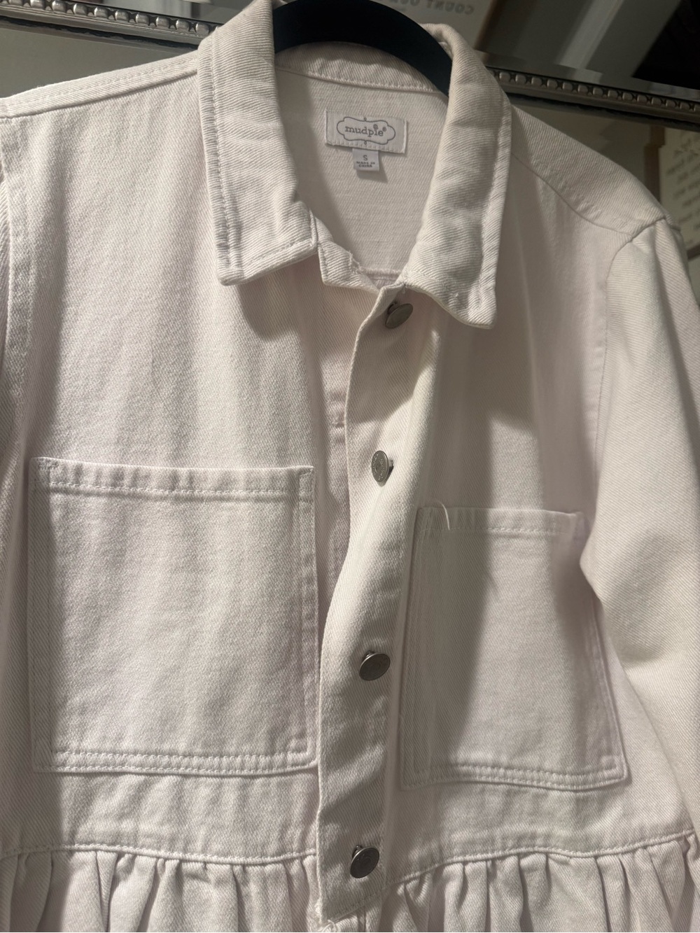 Mud Pie White Denim Jacket
